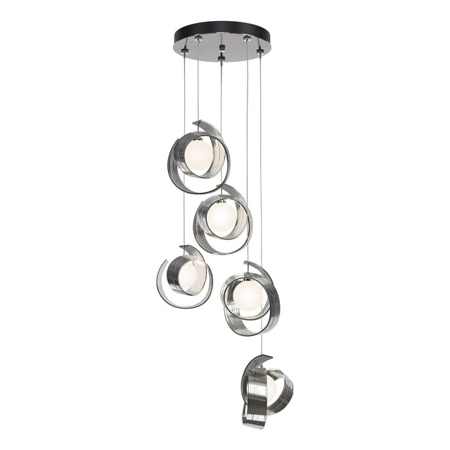 Hubbardton Forge 2023 Sterling Opal Glass (GG) Standard Riza 5-Light Pendant