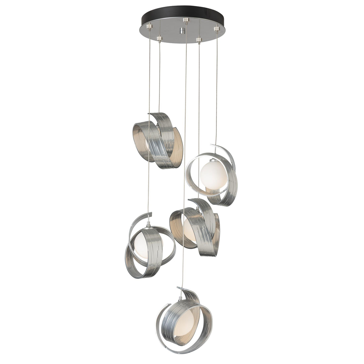 Hubbardton Forge 2023 Sterling Opal Glass (GG) Standard Riza 5-Light Pendant