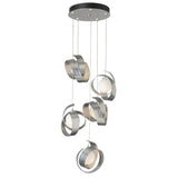 Hubbardton Forge 2023 Sterling Opal Glass (GG) Standard Riza 5-Light Pendant