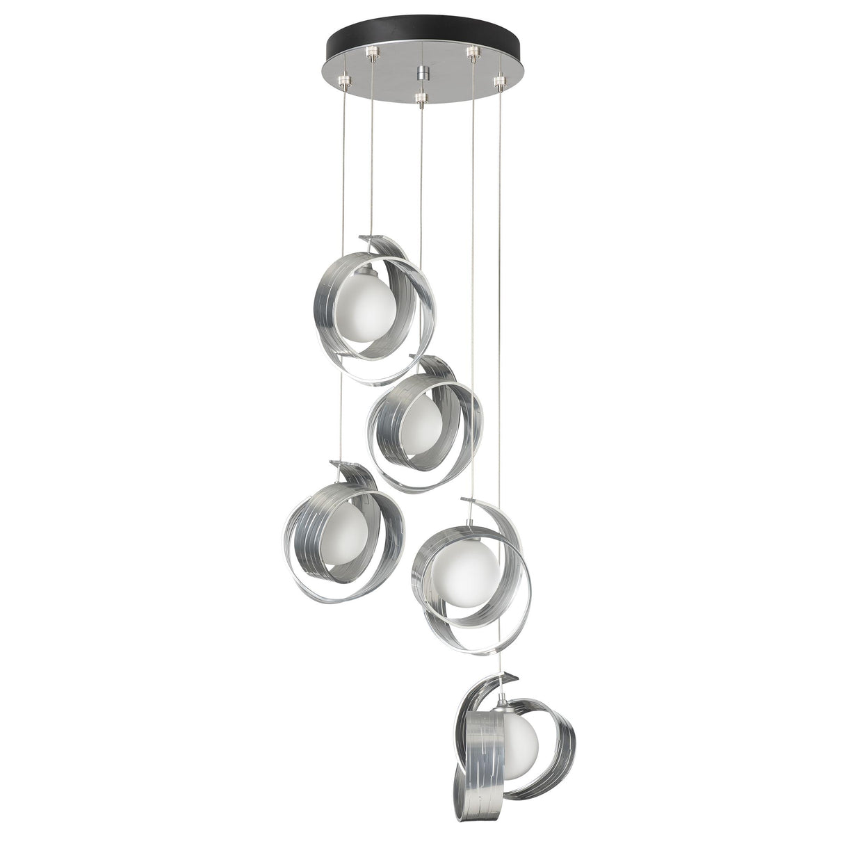Hubbardton Forge 2023 Sterling Opal Glass (GG) Standard Riza 5-Light Pendant
