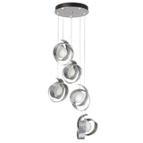 Hubbardton Forge 2023 Sterling Opal Glass (GG) Standard Riza 5-Light Pendant