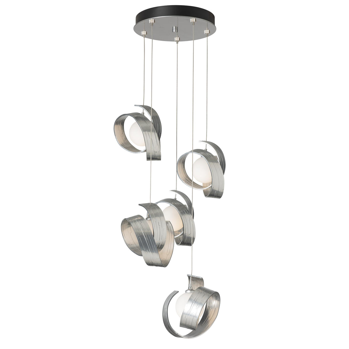 Hubbardton Forge 2023 Sterling Opal Glass (GG) Standard Riza 5-Light Pendant