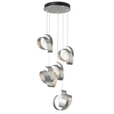 Hubbardton Forge 2023 Sterling Opal Glass (GG) Standard Riza 5-Light Pendant