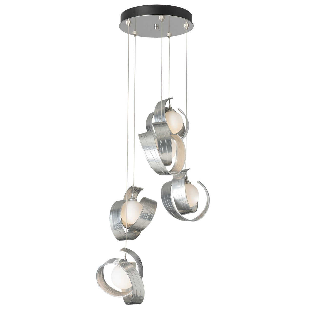 Hubbardton Forge 2023 Sterling Opal Glass (GG) Standard Riza 5-Light Pendant