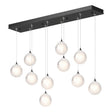 Hubbardton Forge 2023 Black Frosted Glass (FD) Standard Fritz Globe 10-Light Pendant