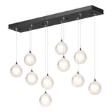Hubbardton Forge 2023 Black Frosted Glass (FD) Standard Fritz Globe 10-Light Pendant