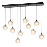 Hubbardton Forge 2023 Black Frosted Glass (FD) Standard Fritz Globe 10-Light Pendant