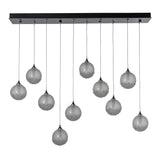 Hubbardton Forge 2023 Black Frosted Glass (FD) Standard Fritz Globe 10-Light Pendant