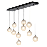 Hubbardton Forge 2023 Black Frosted Glass (FD) Standard Fritz Globe 10-Light Pendant