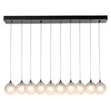 Hubbardton Forge 2023 Black Frosted Glass (FD) Standard Fritz Globe 10-Light Pendant
