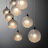Hubbardton Forge 2023 Black Frosted Glass (FD) Standard Fritz Globe 10-Light Pendant