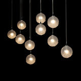 Hubbardton Forge 2023 Black Frosted Glass (FD) Standard Fritz Globe 10-Light Pendant
