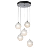 Hubbardton Forge 2023 Sterling Frosted Glass (FD) Standard Fritz Globe 5-Light Pendant