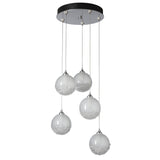 Hubbardton Forge 2023 Sterling Frosted Glass (FD) Standard Fritz Globe 5-Light Pendant