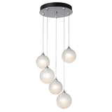 Hubbardton Forge 2023 Sterling Frosted Glass (FD) Standard Fritz Globe 5-Light Pendant