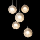 Hubbardton Forge 2023 Sterling Frosted Glass (FD) Standard Fritz Globe 5-Light Pendant