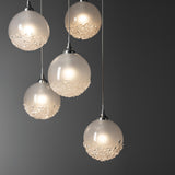 Hubbardton Forge 2023 Sterling Frosted Glass (FD) Standard Fritz Globe 5-Light Pendant