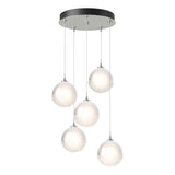 Hubbardton Forge 2023 Sterling Frosted Glass (FD) Standard Fritz Globe 5-Light Pendant