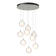 Hubbardton Forge 2023 Sterling Frosted Glass (FD) Standard Fritz Globe 9-Light Pendant