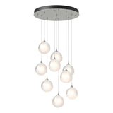 Hubbardton Forge 2023 Sterling Frosted Glass (FD) Standard Fritz Globe 9-Light Pendant