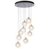 Hubbardton Forge 2023 Sterling Frosted Glass (FD) Standard Fritz Globe 9-Light Pendant