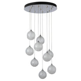 Hubbardton Forge 2023 Sterling Frosted Glass (FD) Standard Fritz Globe 9-Light Pendant