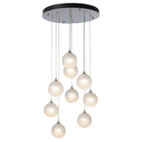 Hubbardton Forge 2023 Sterling Frosted Glass (FD) Standard Fritz Globe 9-Light Pendant
