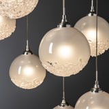 Hubbardton Forge 2023 Sterling Frosted Glass (FD) Standard Fritz Globe 9-Light Pendant