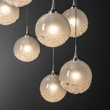 Hubbardton Forge 2023 Sterling Frosted Glass (FD) Standard Fritz Globe 9-Light Pendant