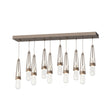 Hubbardton Forge 2022 Bronze Clear Bubble Glass (YG) Standard Link 10-Light Blown Glass Pendant