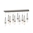 Hubbardton Forge 2022 Dark Smoke Clear Glass with White Threading (YJ) Standard Link 10-Light Blown Glass Pendant