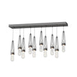 Hubbardton Forge 2022 Black Clear Bubble Glass (YG) Standard Link 10-Light Blown Glass Pendant