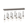 Hubbardton Forge 2022 Oil Rubbed Bronze Clear Glass with White Threading (YJ) Standard Link 10-Light Blown Glass Pendant