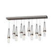 Hubbardton Forge 2022 Oil Rubbed Bronze Clear Bubble Glass (YG) Standard Link 10-Light Blown Glass Pendant