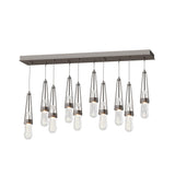 Hubbardton Forge 2022 Oil Rubbed Bronze Clear Bubble Glass (YG) Standard Link 10-Light Blown Glass Pendant