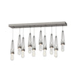 Hubbardton Forge 2022 Natural Iron Clear Bubble Glass (YG) Standard Link 10-Light Blown Glass Pendant