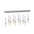 Hubbardton Forge 2022 Vintage Platinum Clear Glass with White Threading (YJ) Standard Link 10-Light Blown Glass Pendant