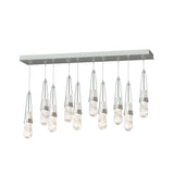 Hubbardton Forge 2022 Vintage Platinum Clear Glass with White Threading (YJ) Standard Link 10-Light Blown Glass Pendant