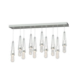 Hubbardton Forge 2022 Vintage Platinum Clear Bubble Glass (YG) Standard Link 10-Light Blown Glass Pendant