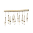 Hubbardton Forge 2022 Soft Gold Clear Glass with White Threading (YJ) Standard Link 10-Light Blown Glass Pendant