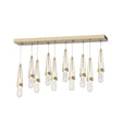 Hubbardton Forge 2022 Soft Gold Clear Bubble Glass (YG) Standard Link 10-Light Blown Glass Pendant