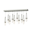 Hubbardton Forge 2022 Sterling Clear Glass with White Threading (YJ) Standard Link 10-Light Blown Glass Pendant