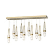 Hubbardton Forge 2022 Modern Brass Clear Glass with White Threading (YJ) Standard Link 10-Light Blown Glass Pendant