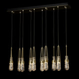 Hubbardton Forge 2022 Modern Brass Clear Glass with White Threading (YJ) Standard Link 10-Light Blown Glass Pendant