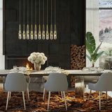 Hubbardton Forge 2022 Modern Brass Clear Glass with White Threading (YJ) Standard Link 10-Light Blown Glass Pendant