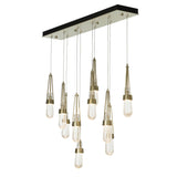 Hubbardton Forge 2022 Modern Brass Clear Bubble Glass (YG) Standard Link 10-Light Blown Glass Pendant