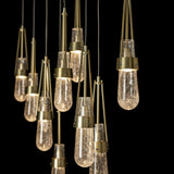 Hubbardton Forge 2022 Modern Brass Clear Bubble Glass (YG) Standard Link 10-Light Blown Glass Pendant