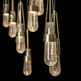 Hubbardton Forge 2022 Modern Brass Clear Bubble Glass (YG) Standard Link 10-Light Blown Glass Pendant