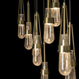 Hubbardton Forge 2022 Modern Brass Clear Bubble Glass (YG) Standard Link 10-Light Blown Glass Pendant