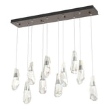Hubbardton Forge 2022 Bronze Crystal Standard Luma 10-Light Large Crystal Pendant